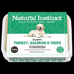 Natural Instinct Puppy Turkey, Salmon And Tripe X2 500g